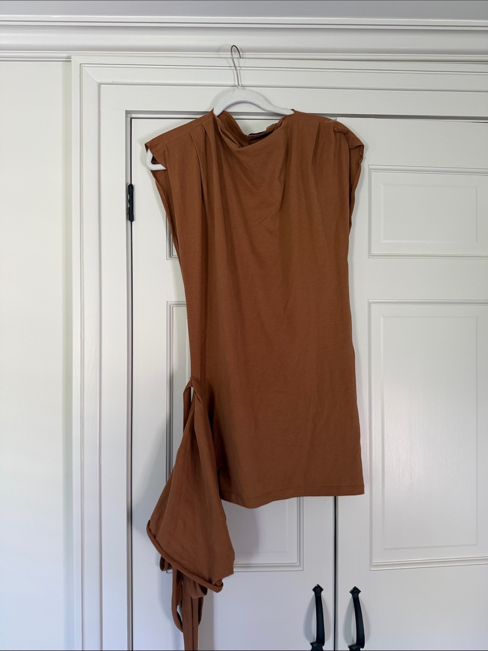 Isabel Marant Marielle Draped Mini Dress in Camel - Picture 3 of 6